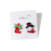 1 Pair Cute Santa Claus Alloy Ear Studs sku image 7