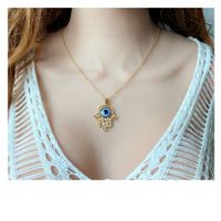 Fashion Palm Copper Pendant Necklace Inlay Zircon Copper Necklaces 1 Piece main image 1