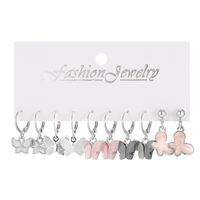 Fashion Acrylic Butterfly Earrings Set 5 Pairs Of Creative Simple Butterfly Pendant Earrings Wholesale sku image 2