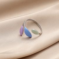 Fashion Leaf Stainless Steel Plating Open Ring 1 Piece sku image 7