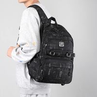 Men's Letter Oxford Cloth Zipper Functional Backpack School Backpack sku image 5