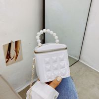 Women's Mini Pvc Solid Color Fashion Bucket Zipper Bucket Bag sku image 1