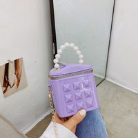 Women's Mini Pvc Solid Color Fashion Bucket Zipper Bucket Bag sku image 3