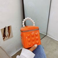 Women's Mini Pvc Solid Color Fashion Bucket Zipper Bucket Bag sku image 7