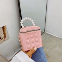 Women's Mini Pvc Solid Color Fashion Bucket Zipper Bucket Bag sku image 8