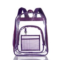 Pvc Solid Color Fashion Transparent Square Functional Backpack main image 2