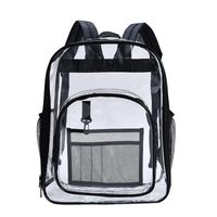 Pvc Solid Color Fashion Transparent Square Functional Backpack main image 3