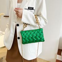White Green Blue Cloth Solid Color Chain Square Evening Bags main image 5