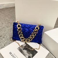 White Green Blue Cloth Solid Color Chain Square Evening Bags main image 4