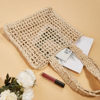 Women's Medium Straw Solid Color Streetwear Weave Square Straw Bag main image 4
