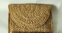 Yellow Red Green Straw Solid Color Square Weave Evening Bags sku image 4
