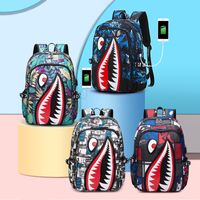 Boy's Medium All Seasons Nylon Cartoon Fashion Square Zipper Fashion Backpack main image 6