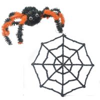 Halloween Araignée Toile D'araignée Plastique Fête Accessoires Décoratifs main image 3