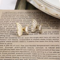 Simple Style Butterfly Alloy Plating Earrings main image 3