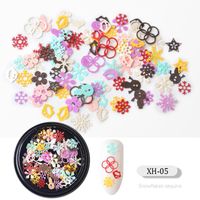 Christmas Heart Shape Snowflake Metal Nail Patches 1 Set Nail Supplies sku image 5