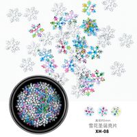 Christmas Heart Shape Snowflake Metal Nail Patches 1 Set Nail Supplies sku image 10