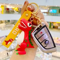 Cute Dinosaur Pvc Plating Bag Pendant Keychain main image 4