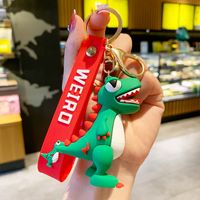 Cute Dinosaur Pvc Plating Bag Pendant Keychain sku image 3