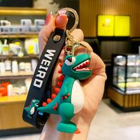 Cute Dinosaur Pvc Plating Bag Pendant Keychain sku image 4