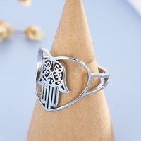 Fashion Palm Stainless Steel Rings Hollow Out Stainless Steel Rings main image 3
