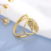 Fashion Palm Stainless Steel Rings Hollow Out Stainless Steel Rings main image 2