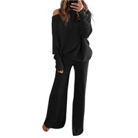 Women's Casual Solid Color Cotton Blend Polyester Patchwork Leisure Suit main image 5