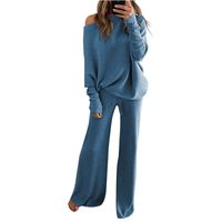 Women's Casual Solid Color Cotton Blend Polyester Patchwork Leisure Suit main image 2