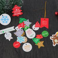 Christmas Eve Creative Cute Hangtag Gift Box Accessories Paper Card 100 Pieces Set main image 5