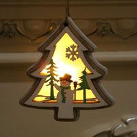 New Christmas Decorations Christmas Lights With Lights Wooden Pendants Christmas Tree Pendant Christmas Gifts sku image 6