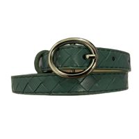 The New Plaid Pattern Decoration Thin Belt Fashion Oval Buckle All-match Jeans Belt sku image 7