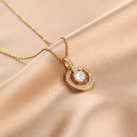 Fashion Crown Peanut Fish Tail Stainless Steel Pendant Necklace Plating Inlay Zircon Stainless Steel Necklaces 1 Piece main image 7