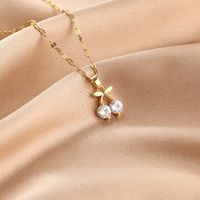 Fashion Crown Peanut Fish Tail Stainless Steel Pendant Necklace Plating Inlay Zircon Stainless Steel Necklaces 1 Piece main image 6