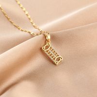 Fashion Crown Peanut Fish Tail Stainless Steel Pendant Necklace Plating Inlay Zircon Stainless Steel Necklaces 1 Piece sku image 7