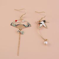 Retro Tower Sector Ferroalloy Copper Plating Artificial Pearls Zircon Women's Drop Earrings 1 Pair main image 6