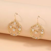 Retro Tower Sector Ferroalloy Copper Plating Artificial Pearls Zircon Women's Drop Earrings 1 Pair sku image 2