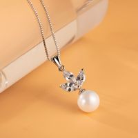 Fashion Shamrock Alloy Artificial Pearls Pendant Necklace main image 4