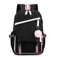 Women's Medium All Seasons Nylon Solid Color Fashion Square Zipper Functional Backpack sku image 4