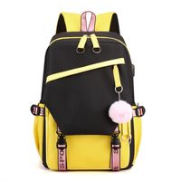 Women's Medium All Seasons Nylon Solid Color Fashion Square Zipper Functional Backpack sku image 1