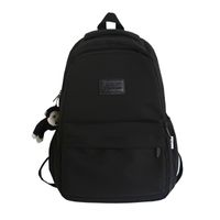 Women's Medium All Seasons Nylon Solid Color Fashion Square Zipper Functional Backpack sku image 3