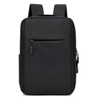 Unisex Medium All Seasons Polyester Solid Color Business Square Zipper Functional Backpack sku image 2