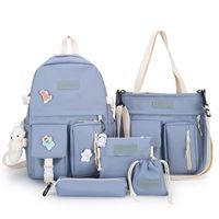 Women's Medium All Seasons Canvas Solid Color Fashion Square Zipper Functional Backpack sku image 4