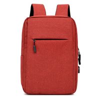 Unisex Medium All Seasons Polyester Solid Color Business Square Zipper Functional Backpack sku image 1