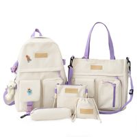Women's Medium All Seasons Canvas Solid Color Fashion Square Zipper Functional Backpack main image 3