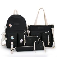 Women's Medium All Seasons Canvas Solid Color Fashion Square Zipper Functional Backpack sku image 5