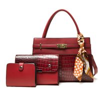 Women's Medium All Seasons Pu Leather Fashion Bag Sets sku image 1