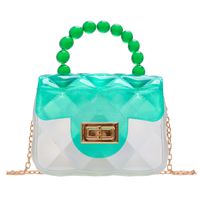 Women's Mini Pvc Color Block Fashion Transparent Square Lock Clasp Crossbody Bag sku image 2