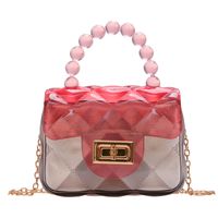 Women's Mini Pvc Color Block Fashion Transparent Square Lock Clasp Crossbody Bag sku image 6