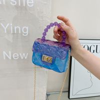 Women's Mini Pvc Color Block Fashion Transparent Square Lock Clasp Crossbody Bag main image 4