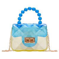 Women's Mini Pvc Color Block Fashion Transparent Square Lock Clasp Crossbody Bag sku image 7