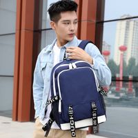 Men's Medium All Seasons Oxford Cloth Solid Color Fashion Square Zipper Functional Backpack main image 3